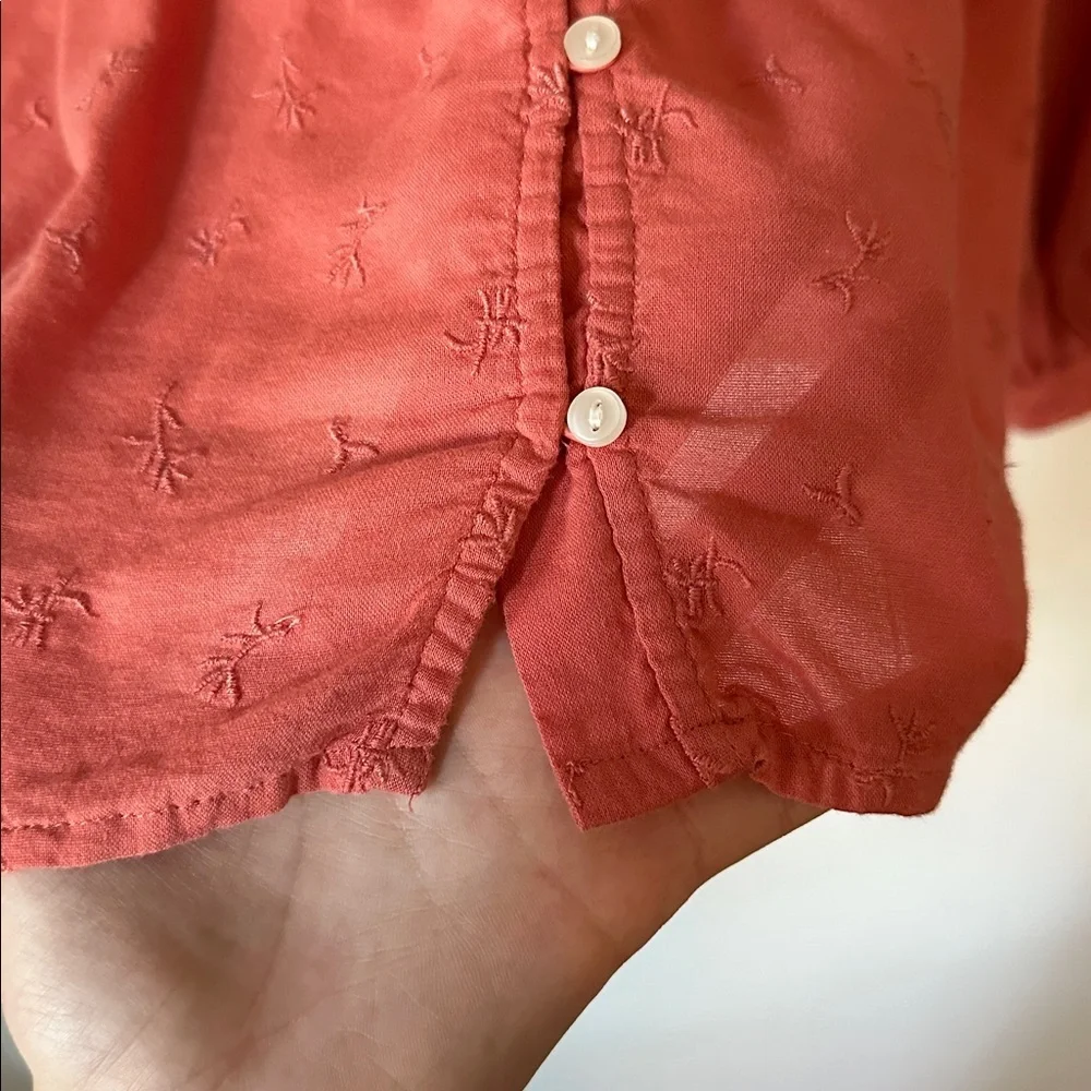 OLD NAVY | Sugar Poppy Color Embroidered Lace Trimmed Cotton Blend Blouse - Picture 5 of 16